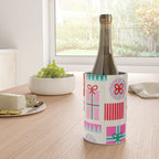 Retro Geometric Christmas Gift pattern on Cream Wine Chiller Gallery Image 4