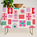 Retro Geometric Christmas Gift pattern on Cream Credenza Gallery Image 1