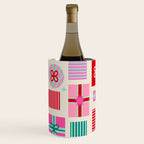 Retro Geometric Christmas Gift pattern on Cream Wine Chiller Gallery Image 3