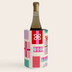 Retro Geometric Christmas Gift pattern on Cream Wine Chiller Gallery Image 2