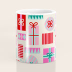 Retro Geometric Christmas Gift pattern on Cream Coffee Mug Gallery Image 4