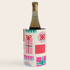 Retro Geometric Christmas Gift pattern on Cream Wine Chiller Gallery Image 1
