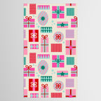 Retro Geometric Christmas Gift pattern on Cream Tablecloth Gallery Image 2