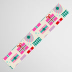 Retro Geometric Christmas Gift pattern on Cream Table Runner Gallery Image 3