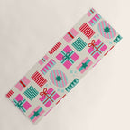Retro Geometric Christmas Gift pattern on Cream Yoga Mat Gallery Image 1