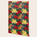 Tropical Paradise Hawaiian Floral Illustration Wallpaper Gallery Image 2