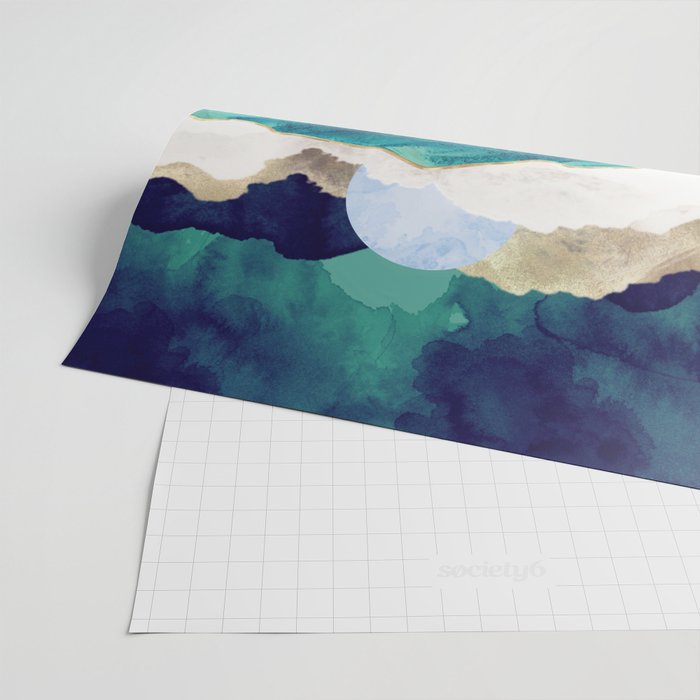 Teal Mountains Wrapping Paper Gallery Image 2