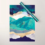 Teal Mountains Wrapping Paper Gallery Image 1