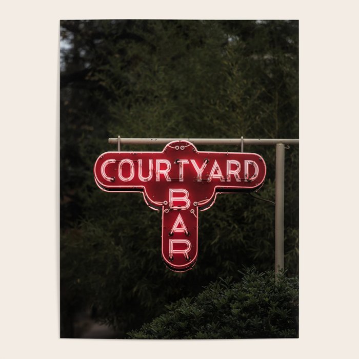 Courtyard Bar X Bar Cart Art Poster Gallery Image 1