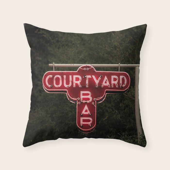 Courtyard Bar X Bar Cart Art Throw Pillow Gallery Image 1