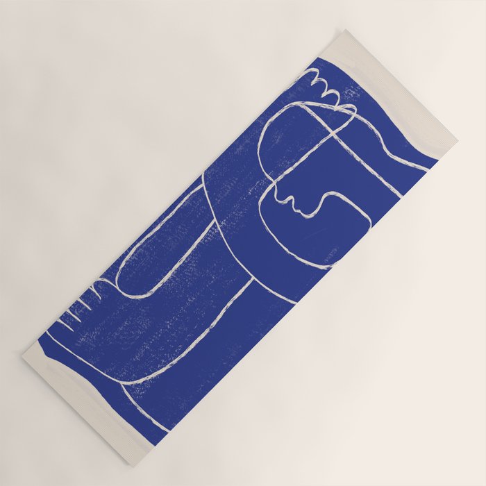 Abstract line art Figure 7  Cobalt Blue Yoga Mat Gallery Image 1