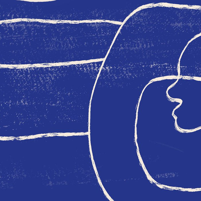 Abstract line art Figure 7  Cobalt Blue Coffee Mug Gallery Image 2
