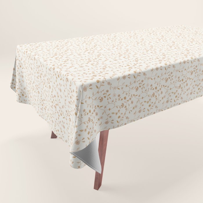 Tiny Chintz Floral - Ivory Pink Tablecloth Gallery Image 1