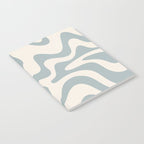 Liquid Swirl Abstract Pattern in Light Blue-Gray and Cream Notebook Gallery Image 2