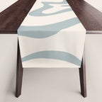 Liquid Swirl Abstract Pattern in Light Blue-Gray and Cream Table Runner Gallery Image 1