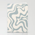Liquid Swirl Abstract Pattern in Light Blue-Gray and Cream Stationery Card Gallery Image 2