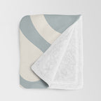 Liquid Swirl Abstract Pattern in Light Blue-Gray and Cream Throw Blanket Gallery Image 3