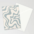 Liquid Swirl Abstract Pattern in Light Blue-Gray and Cream Stationery Card Gallery Image 2