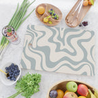 Liquid Swirl Abstract Pattern in Light Blue-Gray and Cream Cutting Board Gallery Image 2