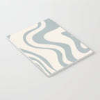 Liquid Swirl Abstract Pattern in Light Blue-Gray and Cream Notebook Gallery Image 3