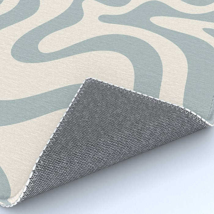 Liquid Swirl Abstract Pattern in Light Blue-Gray and Cream Rug Gallery Image 4