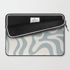 Liquid Swirl Abstract Pattern in Light Blue-Gray and Cream Laptop Sleeve Gallery Image 2