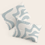 Liquid Swirl Abstract Pattern in Light Blue-Gray and Cream Pillow Sham Gallery Image 3
