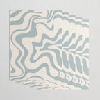 Liquid Swirl Abstract Pattern in Light Blue-Gray and Cream Wrapping Paper Gallery Image 3
