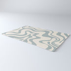 Liquid Swirl Abstract Pattern in Light Blue-Gray and Cream Rug Gallery Image 3