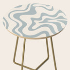 Liquid Swirl Abstract Pattern in Light Blue-Gray and Cream Side Table Gallery Image 2