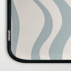 Liquid Swirl Abstract Pattern in Light Blue-Gray and Cream Laptop Sleeve Gallery Image 3