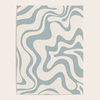 Liquid Swirl Abstract Pattern in Light Blue-Gray and Cream Poster Gallery Image 4