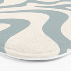 Liquid Swirl Abstract Pattern in Light Blue-Gray and Cream Bath Mat Gallery Image 3