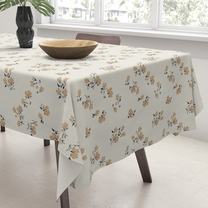 VINTAGE FLORAL NEUTRAL Tablecloth Gallery Image 3