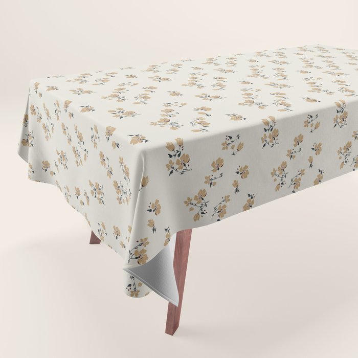 VINTAGE FLORAL NEUTRAL Tablecloth Gallery Image 1