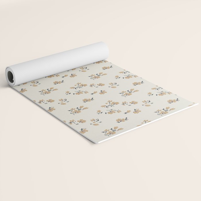 VINTAGE FLORAL NEUTRAL Yoga Mat Gallery Image 2