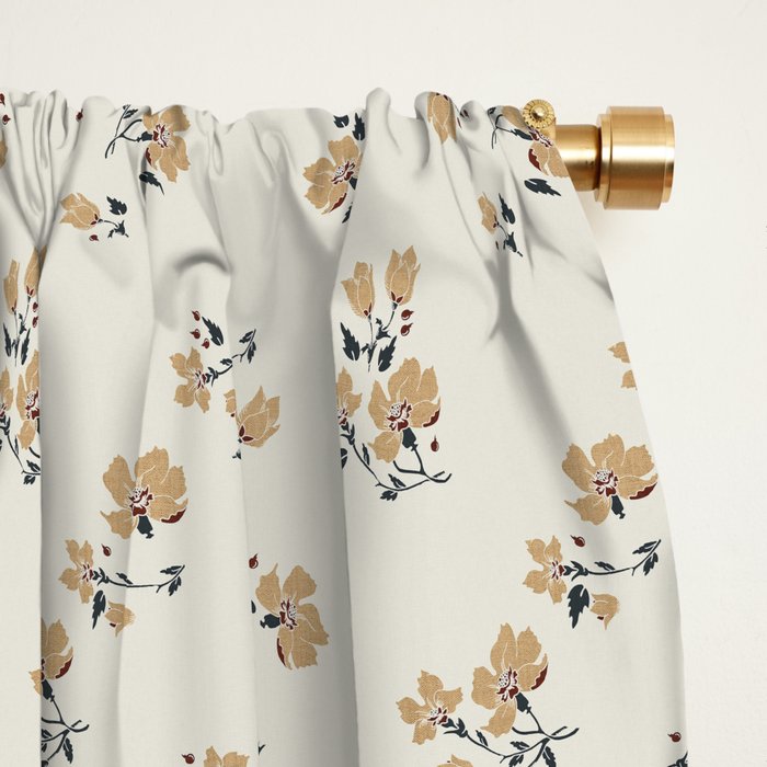 VINTAGE FLORAL NEUTRAL Window Curtain Gallery Image 2
