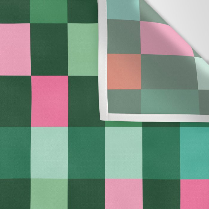 Christmas Checks Pattern - Green Red and Pink Wall Tapestry Gallery Image 3