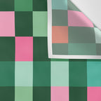 Christmas Checks Pattern - Green Red and Pink Wall Tapestry Gallery Image 3