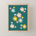 Blooming Flower - Green  Mini Art Print Gallery Image 1