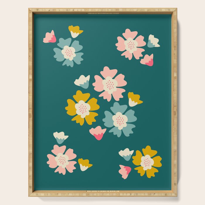 Blooming Flower - Green  Serving Tray Gallery Image 1