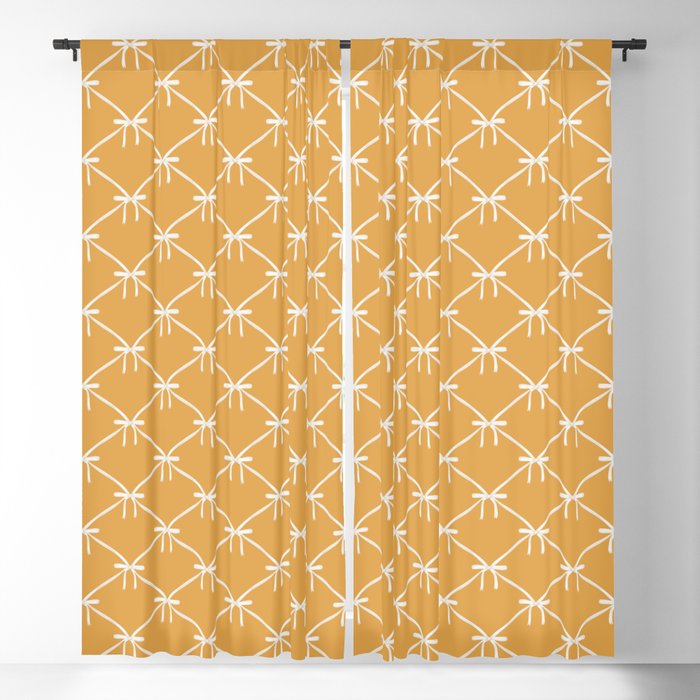 Bows & Ribbons Pattern XIX Peach Orange Window Curtain Gallery Image 5