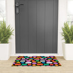 Funny retro sticker quote cartoon pattern Welcome Mat Gallery Image 3