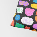 Funny retro sticker quote cartoon pattern Pillow Sham Gallery Image 4