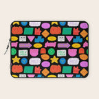 Funny retro sticker quote cartoon pattern Laptop Sleeve Gallery Image 1