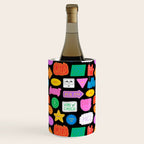 Funny retro sticker quote cartoon pattern Wine Chiller Gallery Image 2