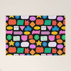Funny retro sticker quote cartoon pattern Welcome Mat Gallery Image 1