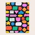 Funny retro sticker quote cartoon pattern Notebook Gallery Image 4