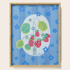 Sweet Strawberry Plant Friends in Sky Blue & Pink Serving Tray Gallery Image 1