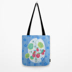 Sweet Strawberry Plant Friends in Sky Blue & Pink Tote Bag Gallery Image 2